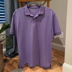 Mens Izod XXL Lavender Polo 2-button Cuffed Short Sleeve Shirt